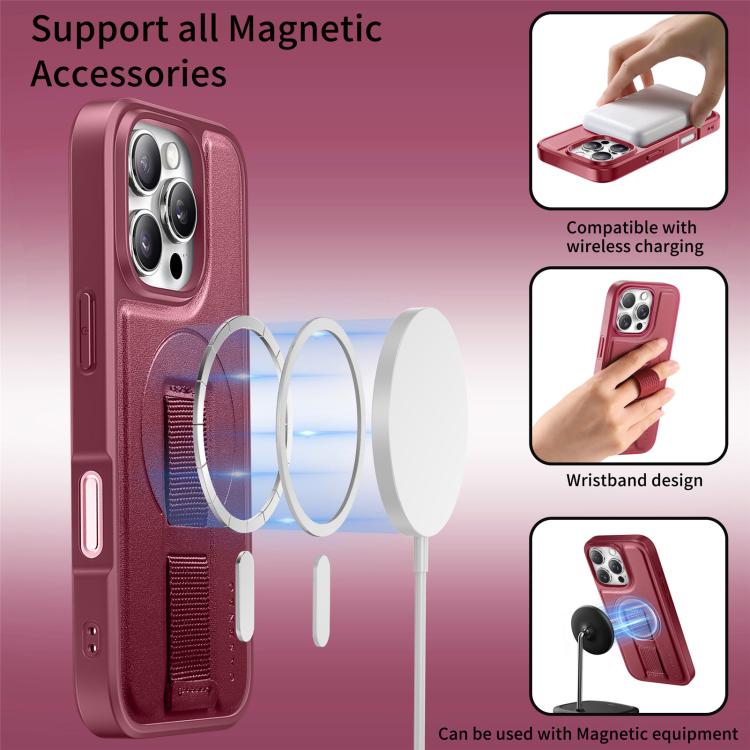 For iPhone 16 Pro Max CaseNeo Finger Grip Wristband MagSafe Back Phone Case