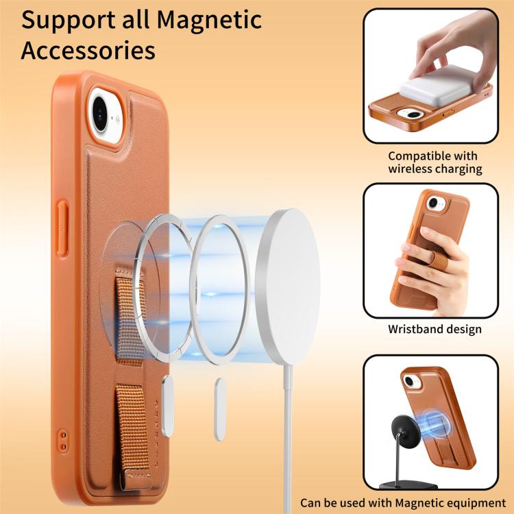 For iPhone 17e / 16e CaseNeo Finger Grip Wristband MagSafe Back Phone Case