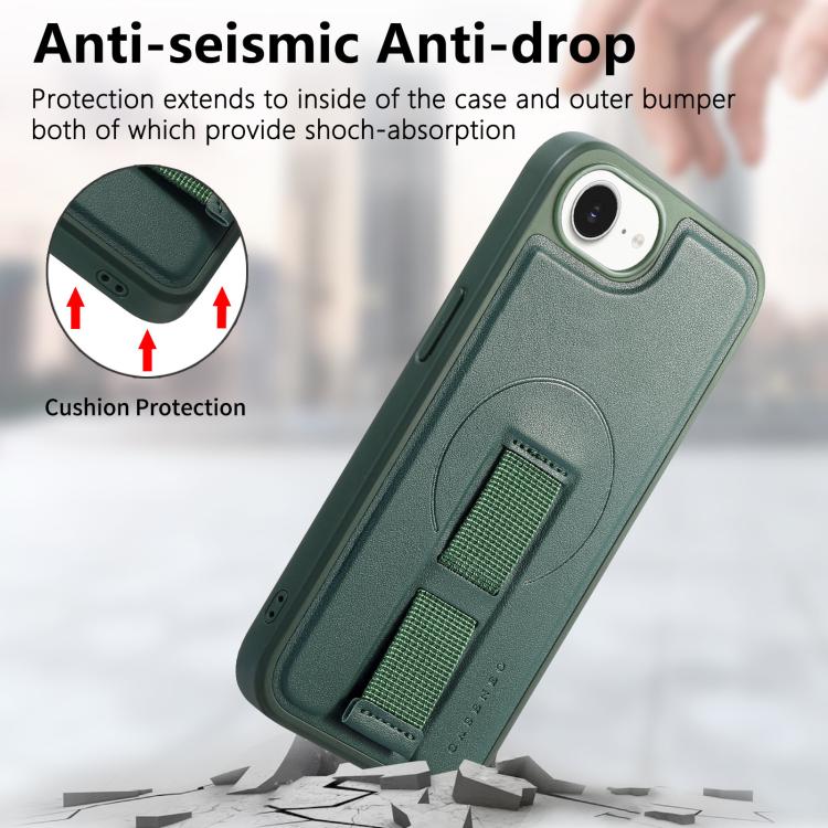 For iPhone 17e / 16e CaseNeo Finger Grip Wristband MagSafe Back Phone Case