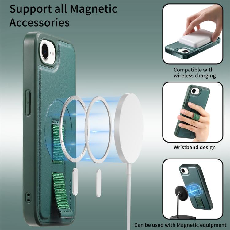For iPhone 17e / 16e CaseNeo Finger Grip Wristband MagSafe Back Phone Case