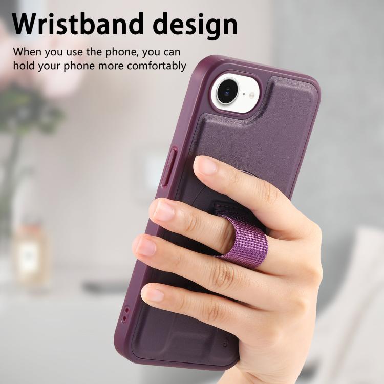 For iPhone 17e / 16e CaseNeo Finger Grip Wristband MagSafe Back Phone Case