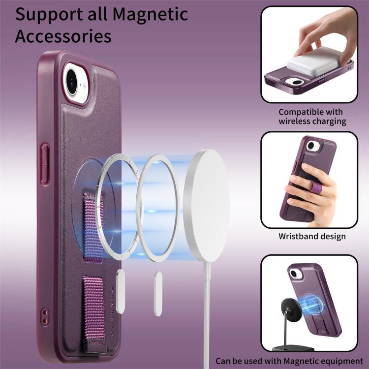 For iPhone 17e / 16e CaseNeo Finger Grip Wristband MagSafe Back Phone Case