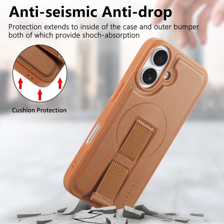 For iPhone 17 CaseNeo Finger Grip Wristband MagSafe Back Phone Case