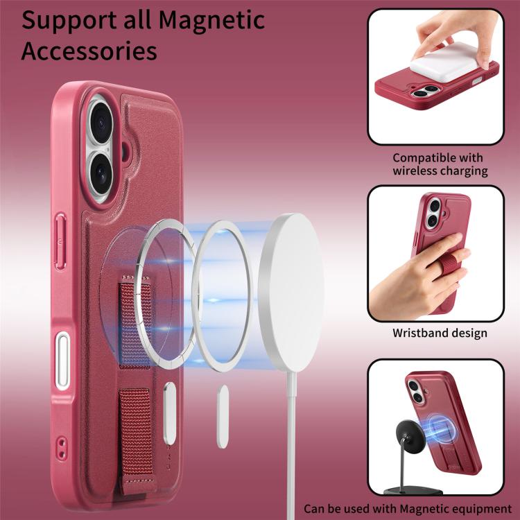 For iPhone 17 CaseNeo Finger Grip Wristband MagSafe Back Phone Case