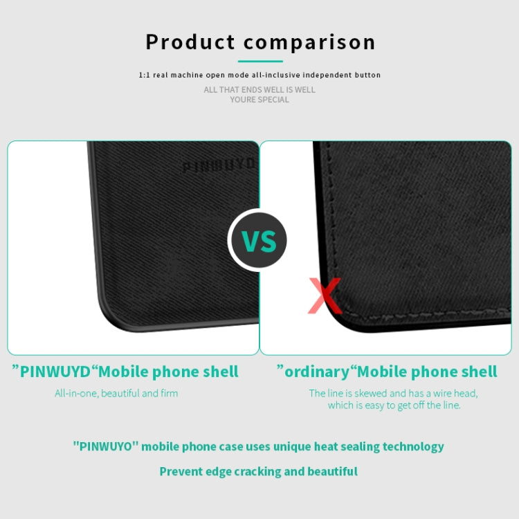 PINWUYO Shockproof Waterproof Full Coverage TPU + PU Cloth+Anti-shock Cotton Protective Case for Sony Xperia 10 / Xperia XA3