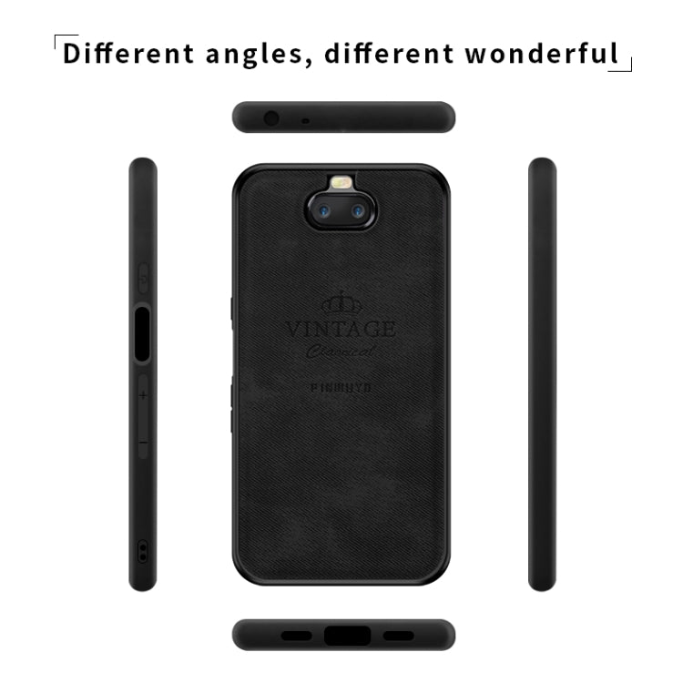 PINWUYO Shockproof Waterproof Full Coverage TPU + PU Cloth+Anti-shock Cotton Protective Case for Sony Xperia 10 / Xperia XA3