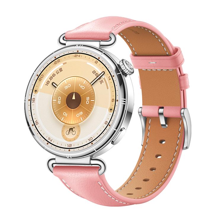 For Huawei Watch GT 6 41mm Soft Leather Watch Band Silver Buckle