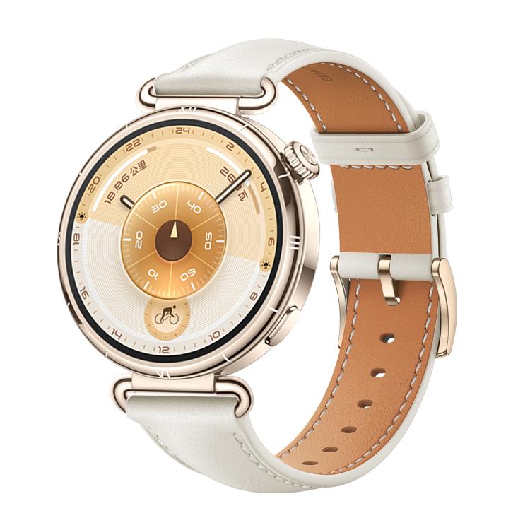 For Huawei Watch GT 6 41mm Soft Leather Watch Band Gold Buckle