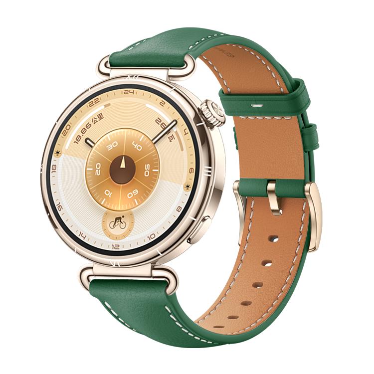 For Huawei Watch GT 6 41mm Soft Leather Watch Band Gold Buckle