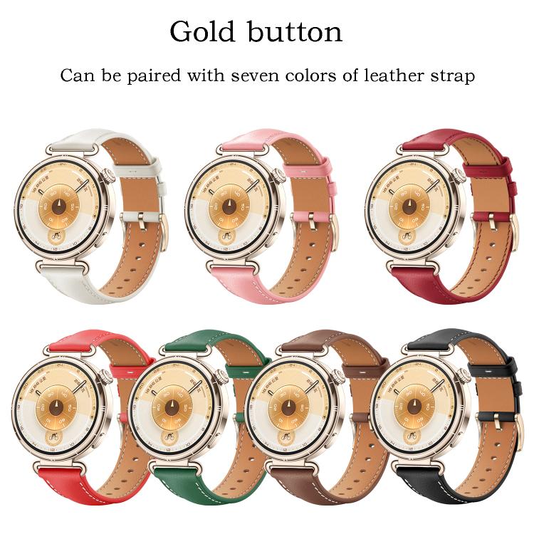 For Huawei Watch GT 6 41mm Soft Leather Watch Band Silver Buckle