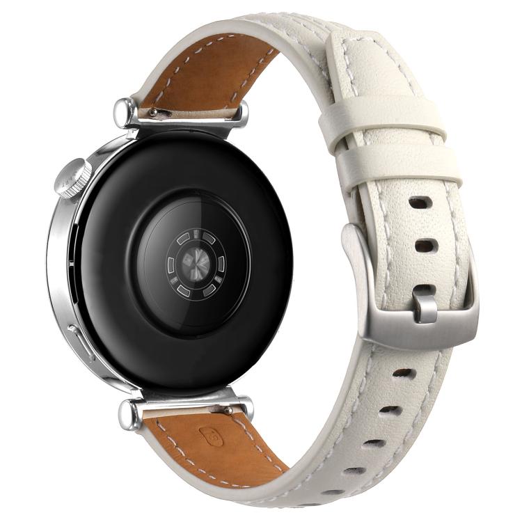 For Huawei Watch GT 6 41mm Silver Buckle Leather Watch Band