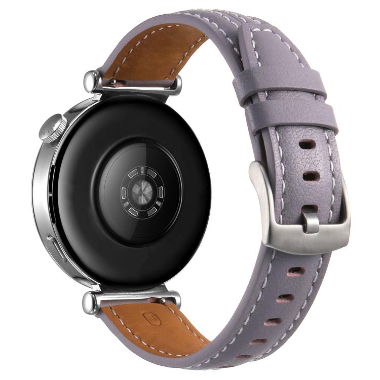 For Huawei Watch GT 6 41mm Silver Buckle Leather Watch Band