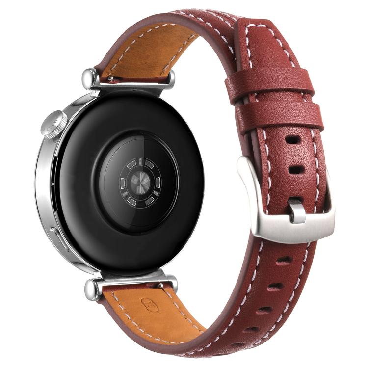 For Huawei Watch GT 6 41mm Silver Buckle Leather Watch Band