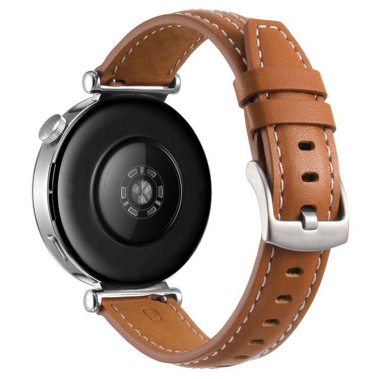 For Huawei Watch GT 6 41mm Silver Buckle Leather Watch Band