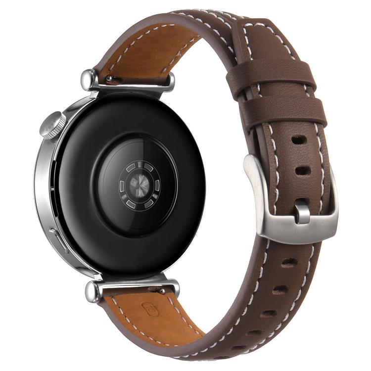 For Huawei Watch GT 6 41mm Silver Buckle Leather Watch Band