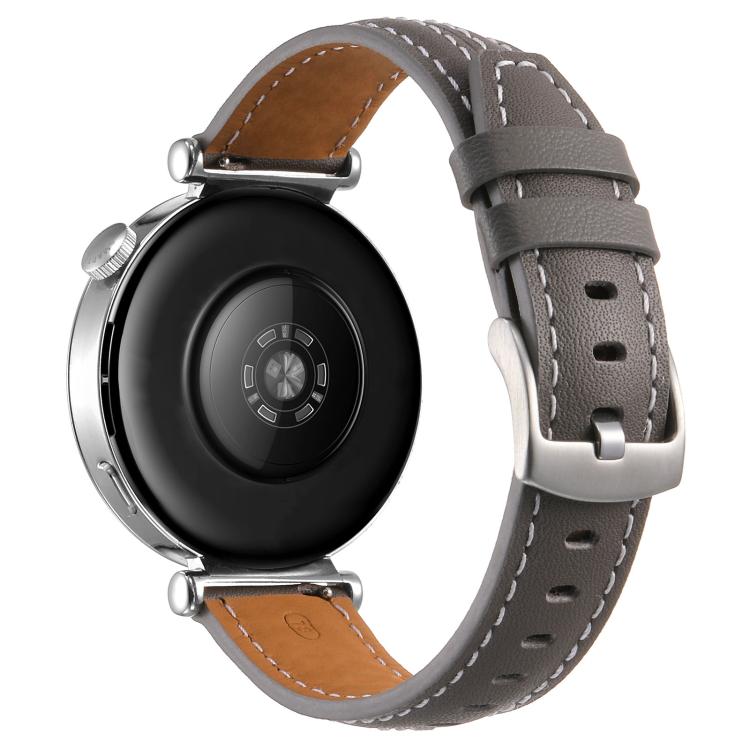 For Huawei Watch GT 6 41mm Silver Buckle Leather Watch Band