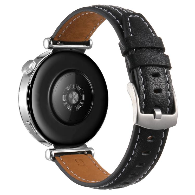For Huawei Watch GT 6 41mm Silver Buckle Leather Watch Band