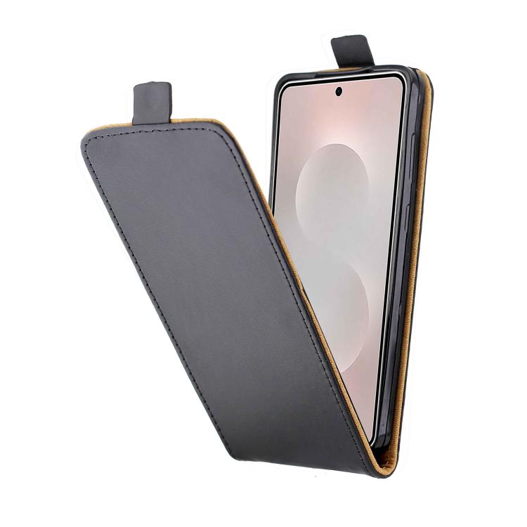 For Samsung Galaxy S25 Edge 5G Vertical Flip Leather Case with Card Slot - Black