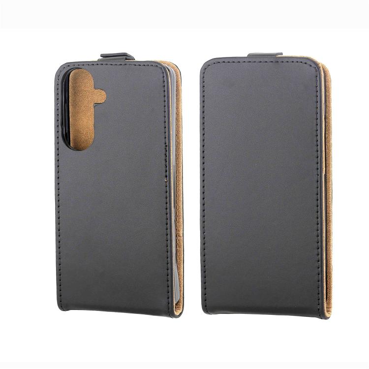 For Samsung Galaxy S26+ 5G Vertical Flip Leather Case with Card Slot - Black