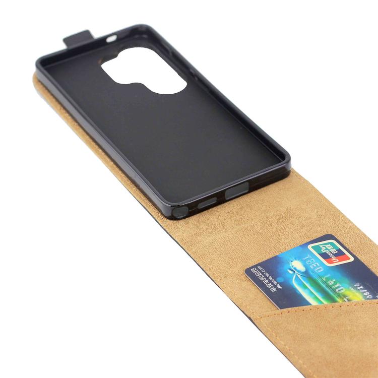 For Samsung Galaxy S26 Ultra 5G Vertical Flip Leather Case with Card Slot - Black