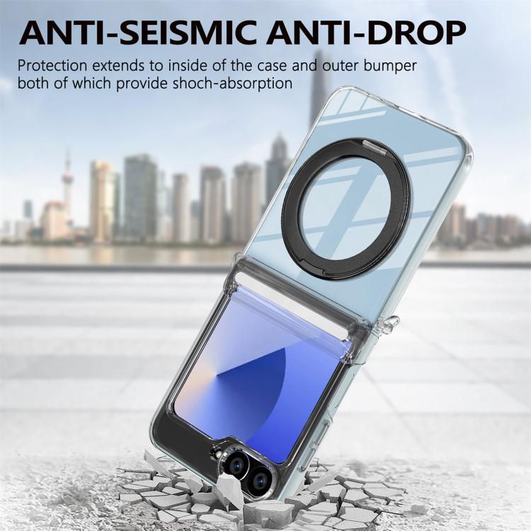 For Samsung Galaxy Z Flip5 /6 /7 FE Aluminum Alloy Holder MagSafe Crystal Hinge Phone Case