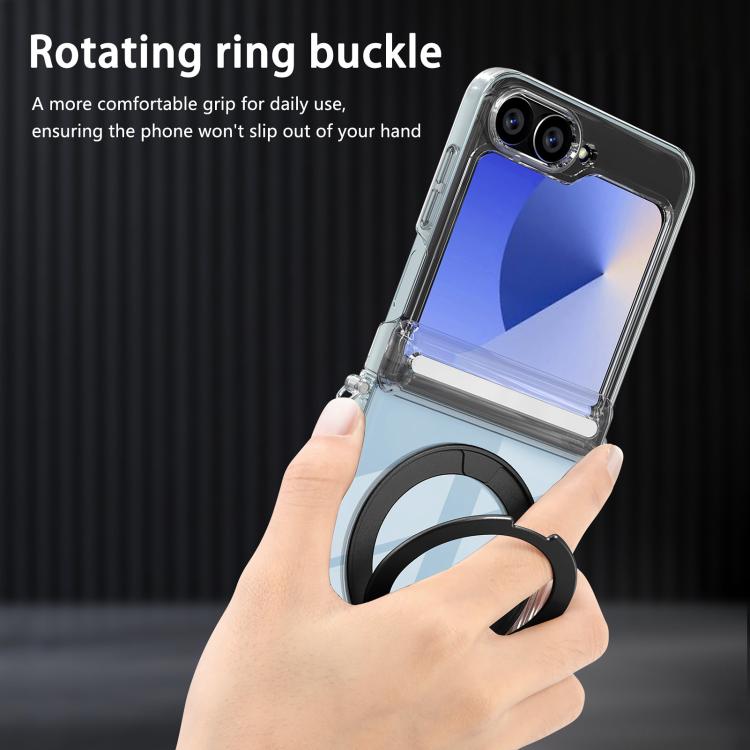 For Samsung Galaxy Z Flip5 /6 /7 FE Aluminum Alloy Holder MagSafe Crystal Hinge Phone Case