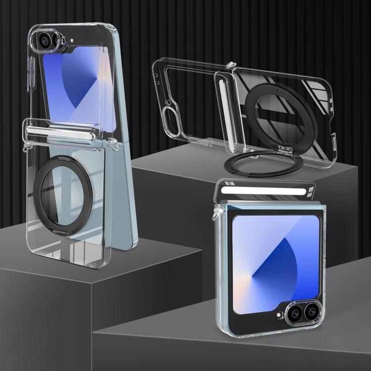 For Samsung Galaxy Z Flip5 /6 /7 FE Aluminum Alloy Holder MagSafe Crystal Hinge Phone Case