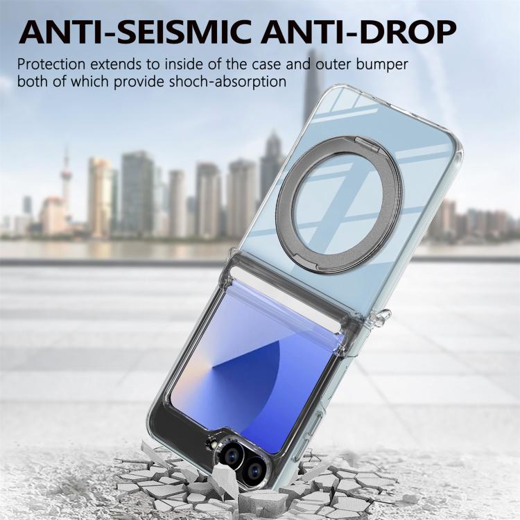 For Samsung Galaxy Z Flip5 /6 /7 FE Aluminum Alloy Holder MagSafe Crystal Hinge Phone Case