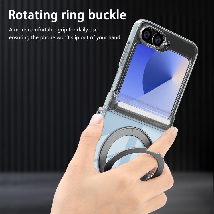 For Samsung Galaxy Z Flip5 /6 /7 FE Aluminum Alloy Holder MagSafe Crystal Hinge Phone Case