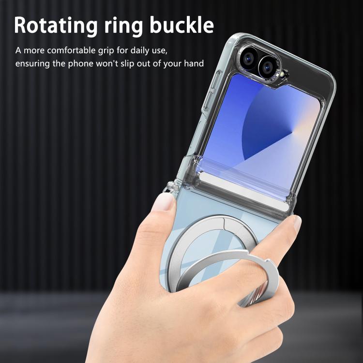 For Samsung Galaxy Z Flip5 /6 /7 FE Aluminum Alloy Holder MagSafe Crystal Hinge Phone Case
