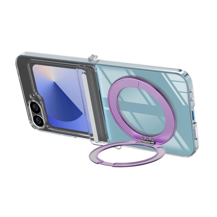 For Samsung Galaxy Z Flip5 /6 /7 FE Aluminum Alloy Holder MagSafe Crystal Hinge Phone Case