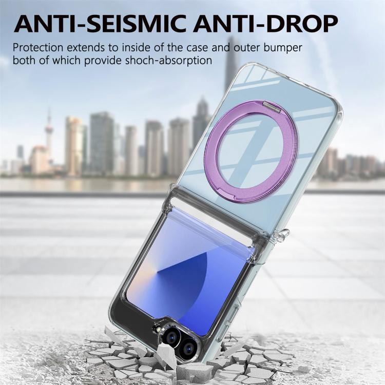 For Samsung Galaxy Z Flip5 /6 /7 FE Aluminum Alloy Holder MagSafe Crystal Hinge Phone Case
