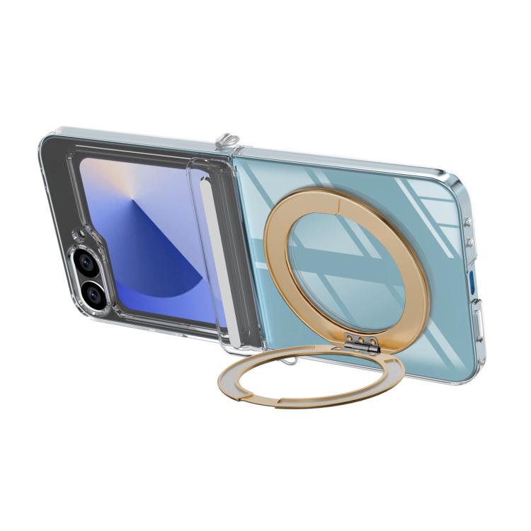 For Samsung Galaxy Z Flip5 /6 /7 FE Aluminum Alloy Holder MagSafe Crystal Hinge Phone Case