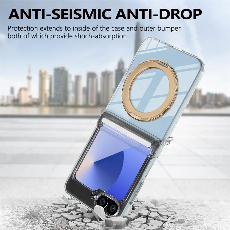 For Samsung Galaxy Z Flip5 /6 /7 FE Aluminum Alloy Holder MagSafe Crystal Hinge Phone Case