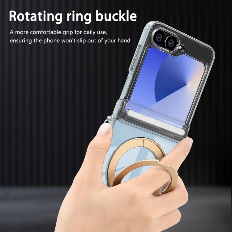 For Samsung Galaxy Z Flip5 /6 /7 FE Aluminum Alloy Holder MagSafe Crystal Hinge Phone Case
