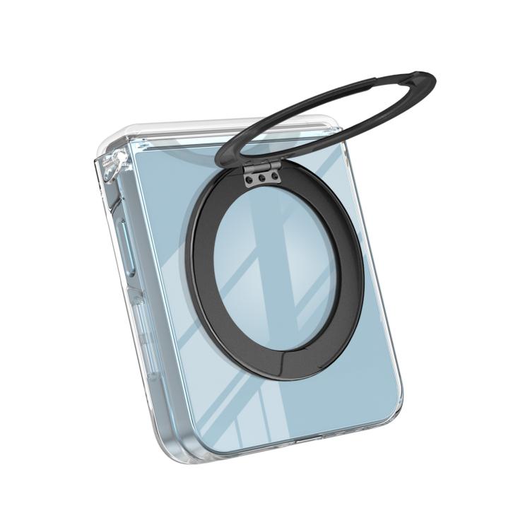 For Samsung Galaxy Flip7 5G Aluminum Alloy Holder MagSafe Crystal Hinge Phone Case