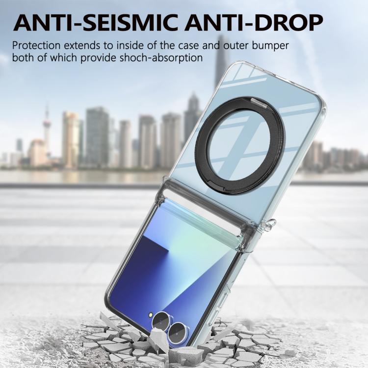 For Samsung Galaxy Flip7 5G Aluminum Alloy Holder MagSafe Crystal Hinge Phone Case