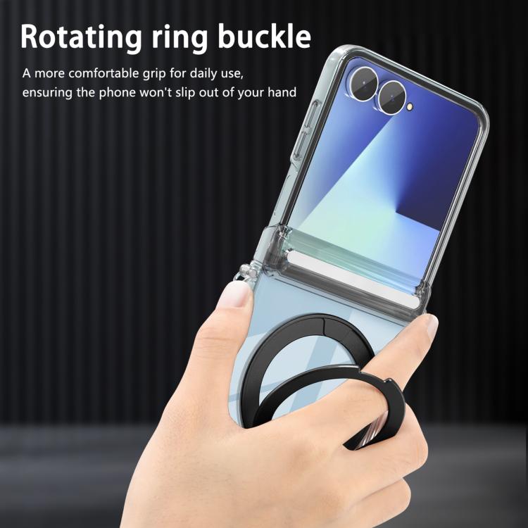 For Samsung Galaxy Flip7 5G Aluminum Alloy Holder MagSafe Crystal Hinge Phone Case