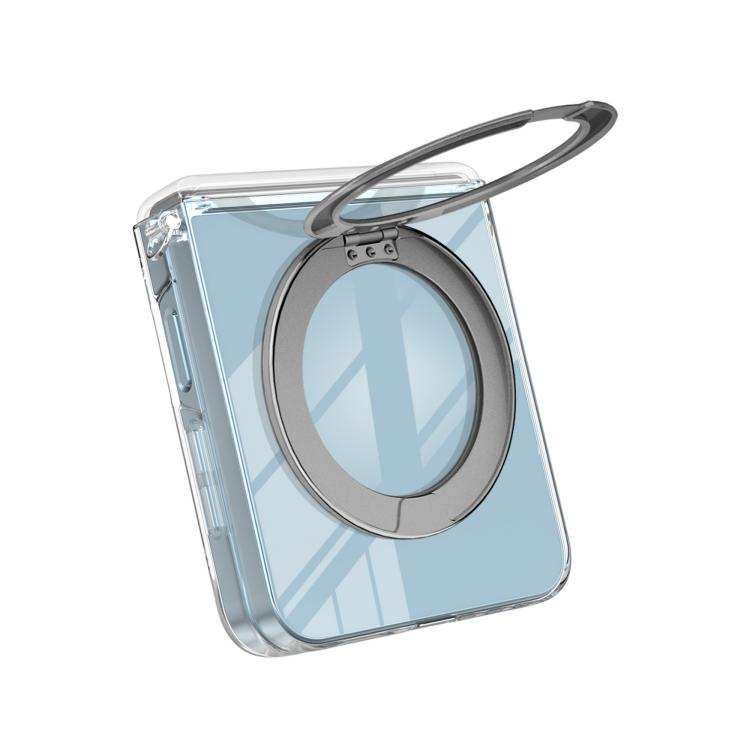 For Samsung Galaxy Flip7 5G Aluminum Alloy Holder MagSafe Crystal Hinge Phone Case