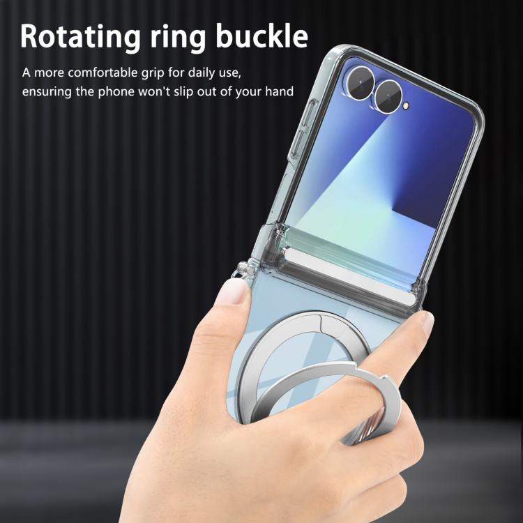 For Samsung Galaxy Flip7 5G Aluminum Alloy Holder MagSafe Crystal Hinge Phone Case