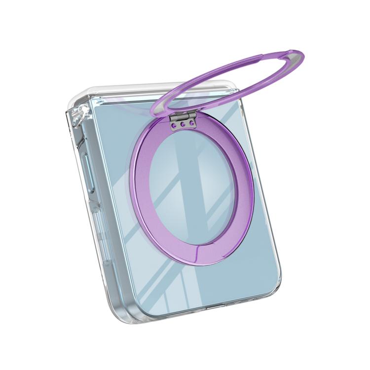 For Samsung Galaxy Flip7 5G Aluminum Alloy Holder MagSafe Crystal Hinge Phone Case