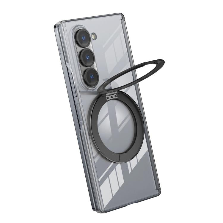 For Samsung Galaxy Z Fold5 Aluminum Alloy Holder MagSafe Crystal Hinge Phone Case
