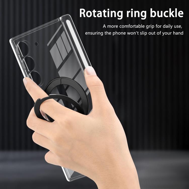 For Samsung Galaxy Z Fold5 Aluminum Alloy Holder MagSafe Crystal Hinge Phone Case