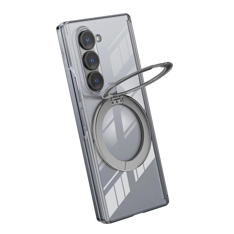 For Samsung Galaxy Z Fold5 Aluminum Alloy Holder MagSafe Crystal Hinge Phone Case