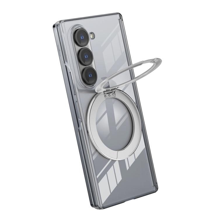 For Samsung Galaxy Z Fold5 Aluminum Alloy Holder MagSafe Crystal Hinge Phone Case