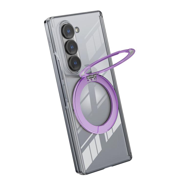 For Samsung Galaxy Z Fold5 Aluminum Alloy Holder MagSafe Crystal Hinge Phone Case