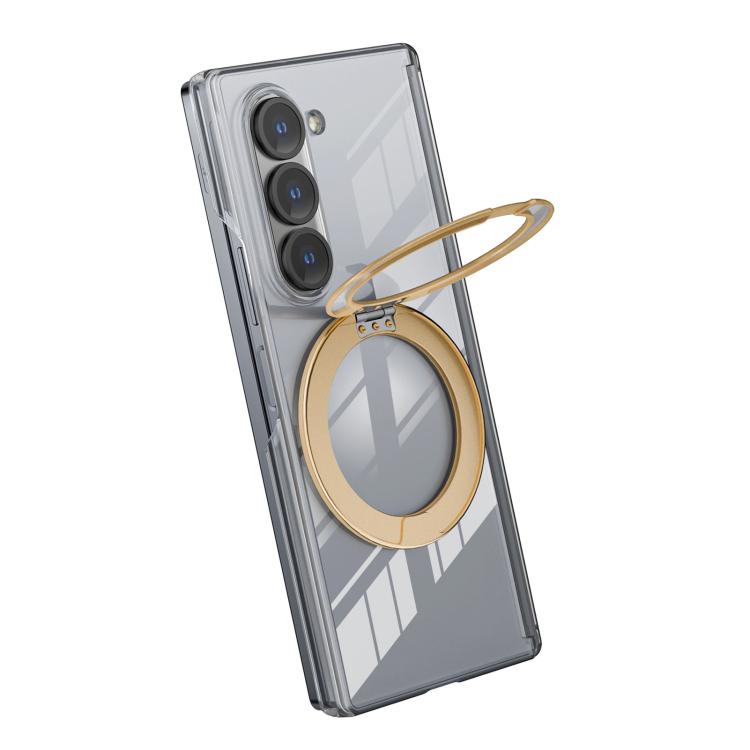 For Samsung Galaxy Z Fold5 Aluminum Alloy Holder MagSafe Crystal Hinge Phone Case