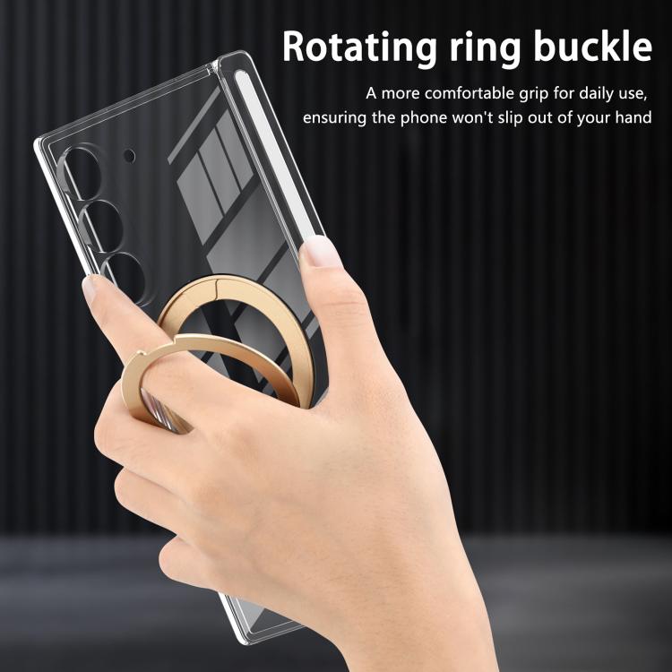 For Samsung Galaxy Z Fold5 Aluminum Alloy Holder MagSafe Crystal Hinge Phone Case