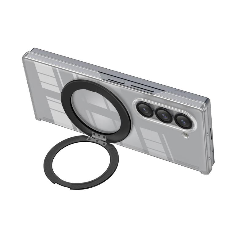 For Samsung Galaxy Z Fold6 Aluminum Alloy Holder MagSafe Crystal Hinge Phone Case
