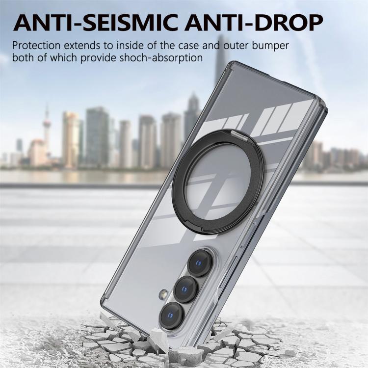 For Samsung Galaxy Z Fold7 Aluminum Alloy Holder MagSafe Crystal Hinge Phone Case